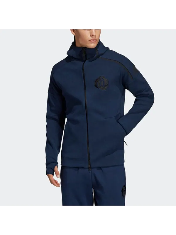 Куртка adidas Basketball Sports Hooded Jacket Navy Blue — изображение 2 из 4, черный
