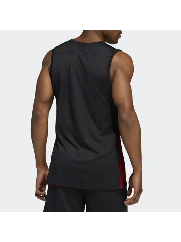 Майка adidas Basketball Training Casual Breathable Knitted Vest Men Black/Red — изображение 4 из 4, черный/красный