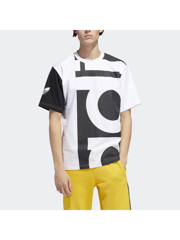 Футболка originals big adi tee printing short sleeve white Adidas — изображение 3 из 4, черный