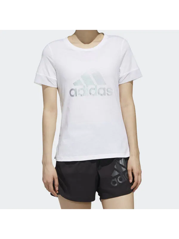 Футболка спортивная стильные с коротким рукавом Adidas — изображение 3 из 4, белый