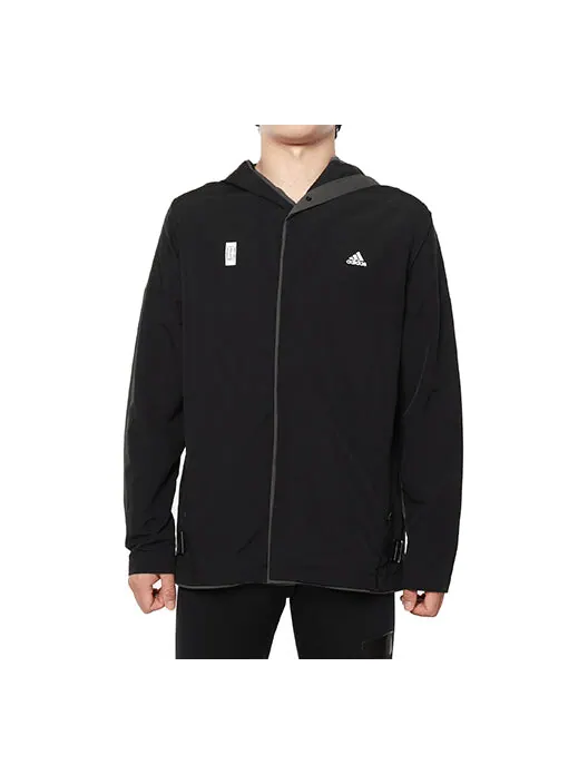 Куртка adidas Sports Zipper Woven Long Sleeves Logo Jacket Black — изображение 1 из 4, мульти