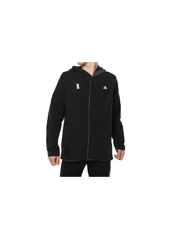 Куртка adidas Sports Zipper Woven Long Sleeves Logo Jacket Black — изображение 3 из 4, мульти