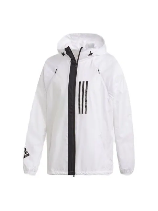 Куртка adidas W.D.N Jacket Fleece-Lined Running Hoody Windbreaker Hoodie 'White' — изображение 1 из 4, белый