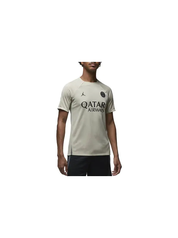 Футболка x Paris Saint Germain Strike Third Dri Fit Soccer с коротким рукавом Air Jordan — изображение 2 из 4, серый/черный