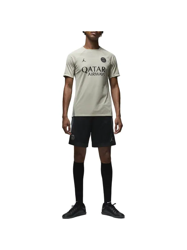 Футболка x Paris Saint Germain Strike Third Dri Fit Soccer с коротким рукавом Air Jordan — изображение 3 из 4, серый/черный
