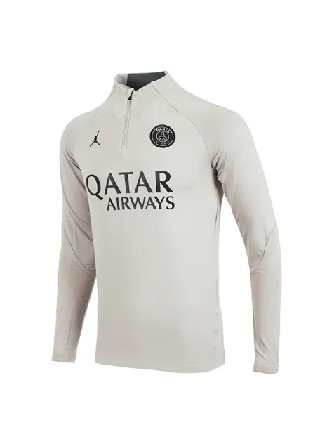 Спортивный топ Air Jordan x Paris Saint-Germain Dri-FIT Knit Soccer Drill Top 'Stone' DZ0844-231 — изображение 1 из 6, серый