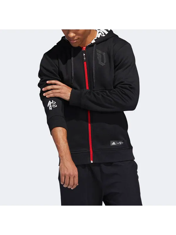 Куртка cny dame fz hd lillard basketball sports fleece lined jacket black Adidas — изображение 3 из 4, черный