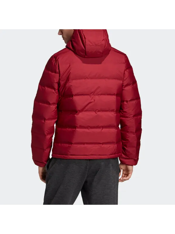 Пуховик adidas Helionic Ho Jkt Outdoor Slim Fit hooded down Jacket Wine Red — изображение 4 из 4, винный красный