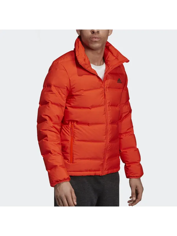 Пуховик adidas Outdoor waterproof Sports Stay Warm Stand Collar Down Jacket Orange — изображение 3 из 4, оранжевый