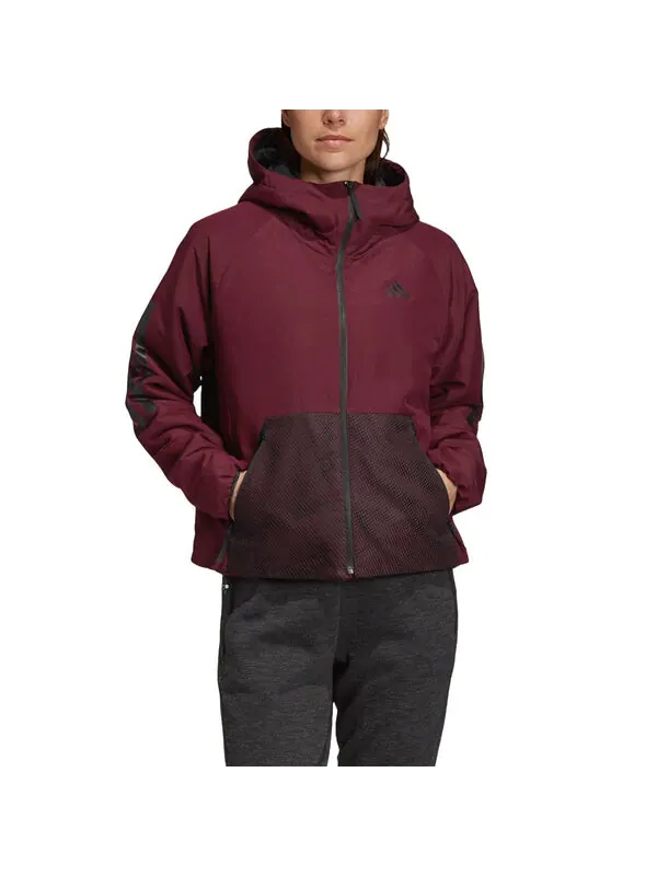 Куртка back-to-sport jacket 'burgundy' Adidas — изображение 3 из 3, бордовый