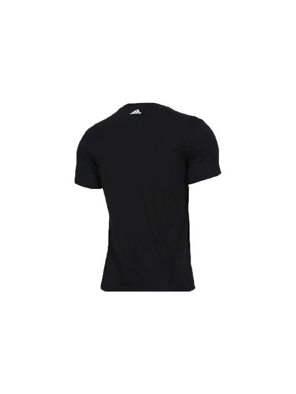 Футболка logo large alphabet printing short sleeve black Adidas — изображение 2 из 4, черный