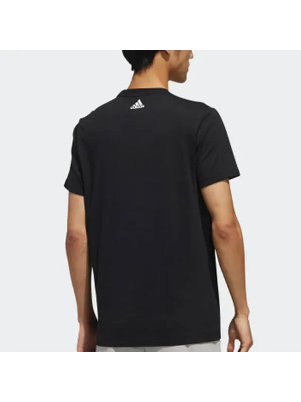 Футболка logo large alphabet printing short sleeve black Adidas — изображение 4 из 4, черный