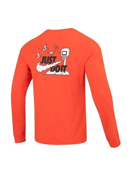 Футболка Nike Just Do It Bucket Long sleeve 'Orange' — изображение 1 из 4, оранжевый/красный/мульти