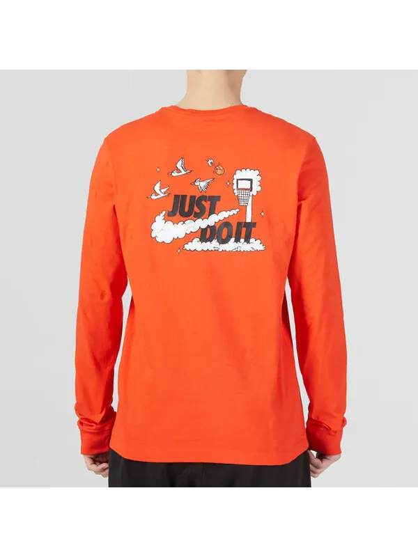 Футболка Nike Just Do It Bucket Long sleeve 'Orange' — изображение 4 из 4, оранжевый/красный/мульти