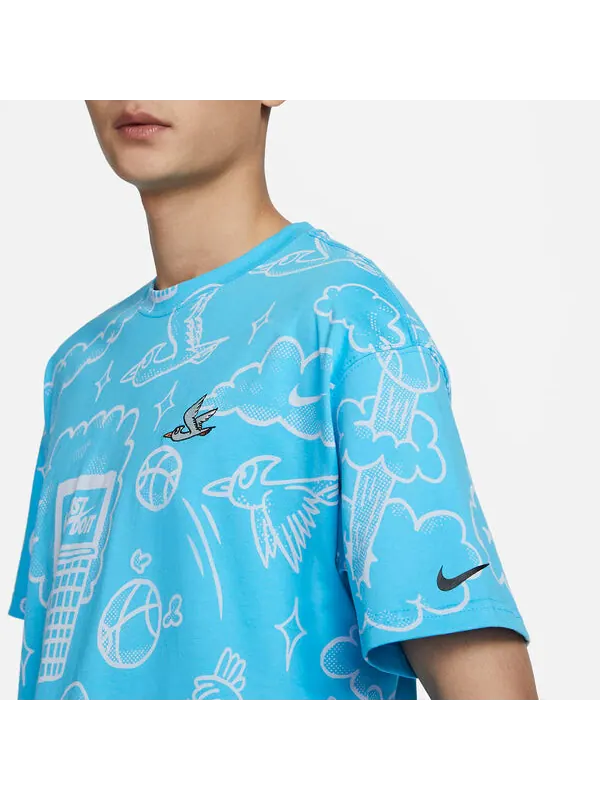 Футболка max90 футболка с принтом по всей поверхности баскетбольная футболка Nike — изображение 2 из 3, синий/белый