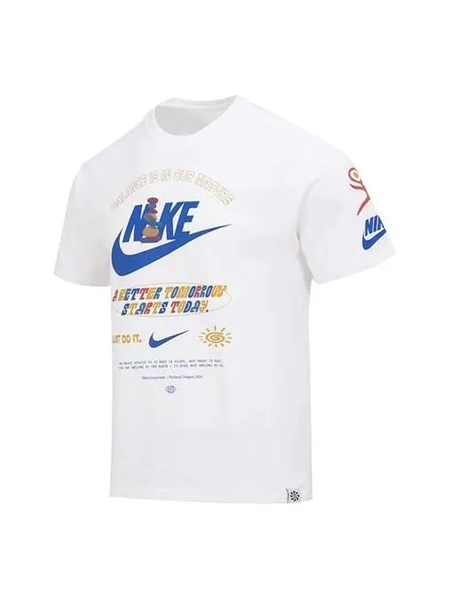 Футболка Nike Sportswear T-Shirt 'White' — изображение 1 из 3, белый/мульти