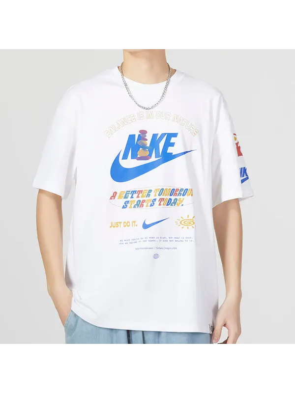 Футболка Nike Sportswear T-Shirt 'White' — изображение 2 из 3, белый/мульти