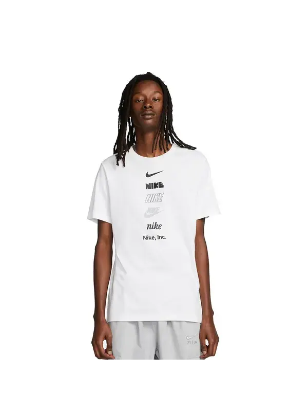 Футболка Nike Multi Stack Logo T-Shirt 'White' — изображение 1 из 4, черный/белый