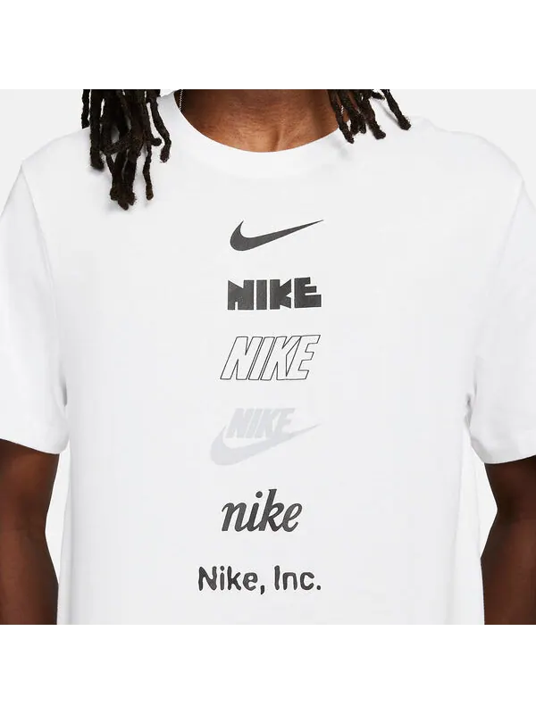 Футболка Nike Multi Stack Logo T-Shirt 'White' — изображение 2 из 4, черный/белый
