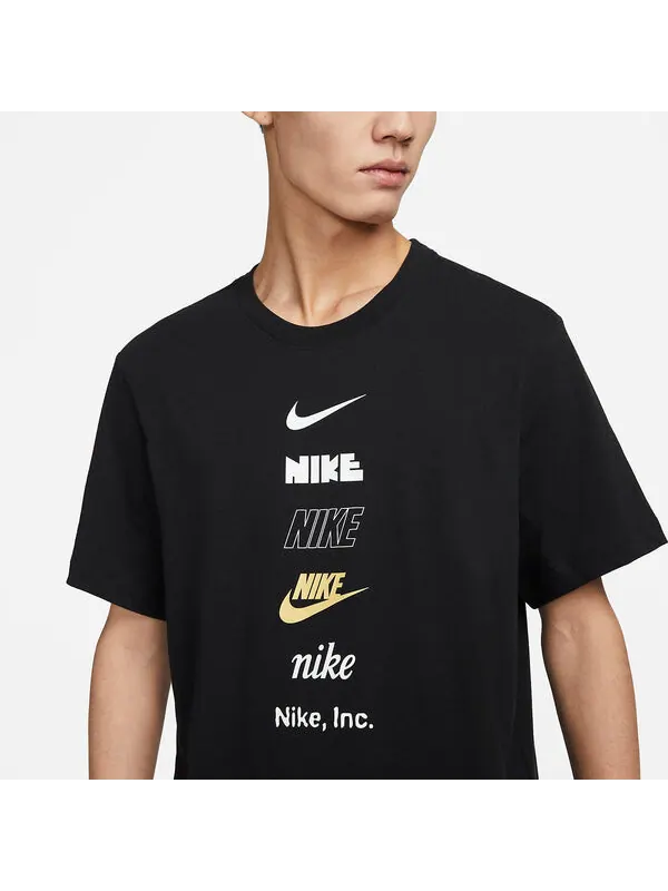 Футболка спортивная футболка с несколькими логотипами Nike — изображение 2 из 3, черный/мульти