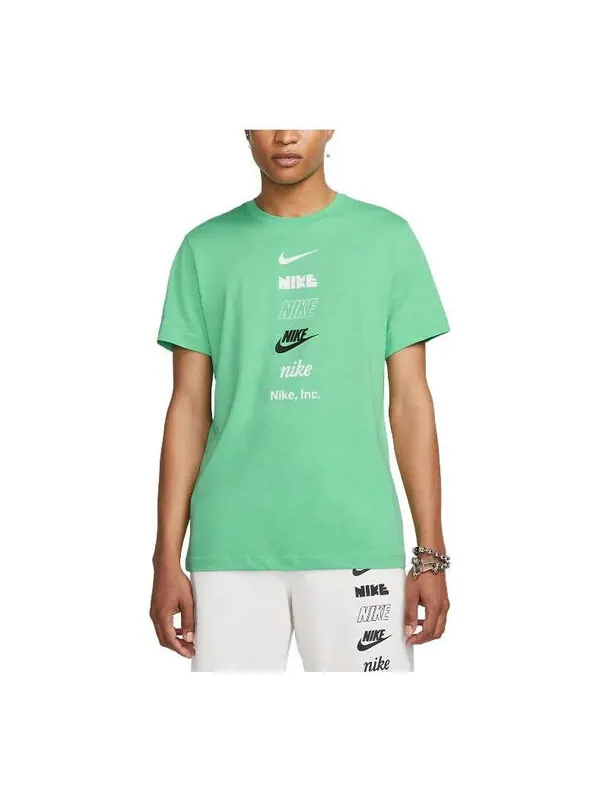 Футболка Nike Multi Logo T-Shirt 'Green' — изображение 1 из 4, зеленый/мульти