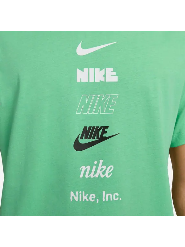 Футболка Nike Multi Logo T-Shirt 'Green' — изображение 2 из 4, зеленый/мульти