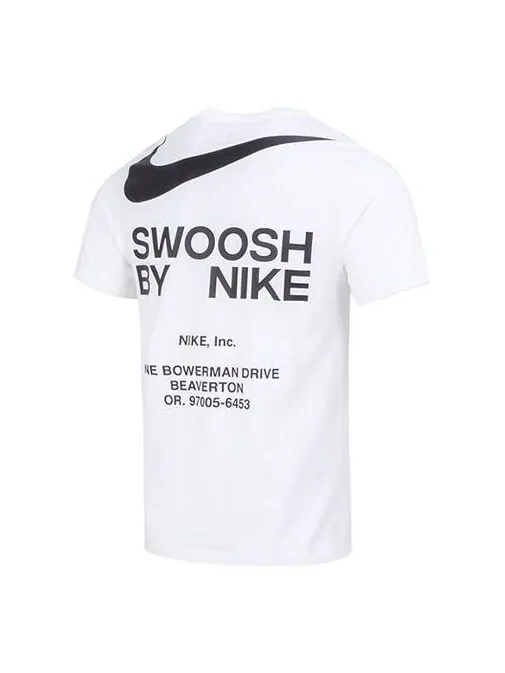 Футболка Nike Sportswear NSW TEE BIG SWOOSH LogoT 'White' — изображение 1 из 4, белый/черный
