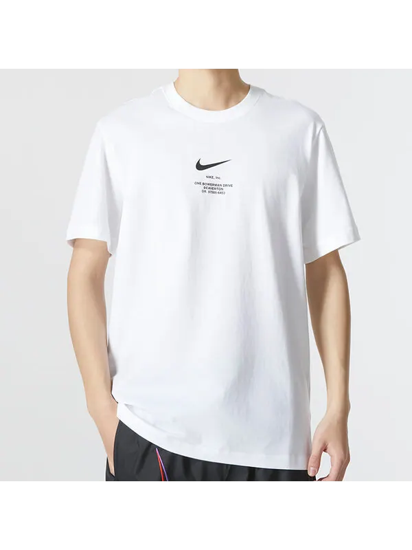 Футболка Nike Sportswear NSW TEE BIG SWOOSH LogoT 'White' — изображение 3 из 4, белый/черный