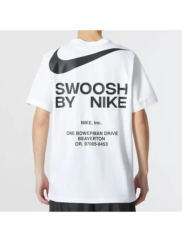 Футболка Nike Sportswear NSW TEE BIG SWOOSH LogoT 'White' — изображение 4 из 4, белый/черный