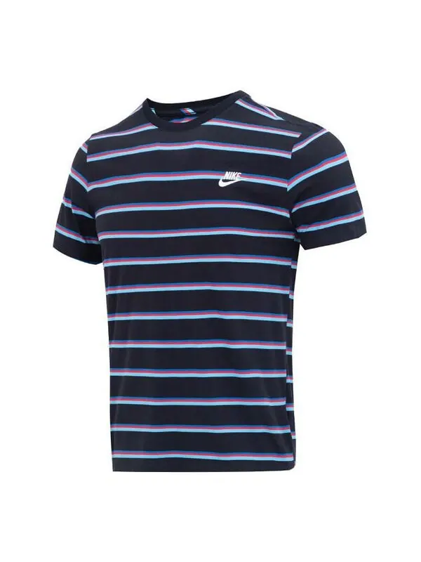 Футболка Nike Sportswear Striped Short Sleeves 'Blue' — изображение 1 из 3, черный