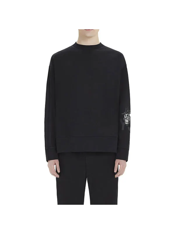 Толстовка men's y-3 arm skeleton pattern loose casual black Adidas — изображение 3 из 4, черный