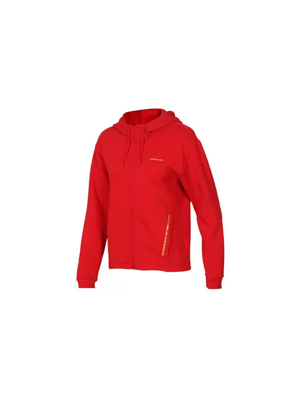 Куртка нео цветы принт спортивная куртка с капюшоном на шнурке Adidas — изображение 2 из 4, красный