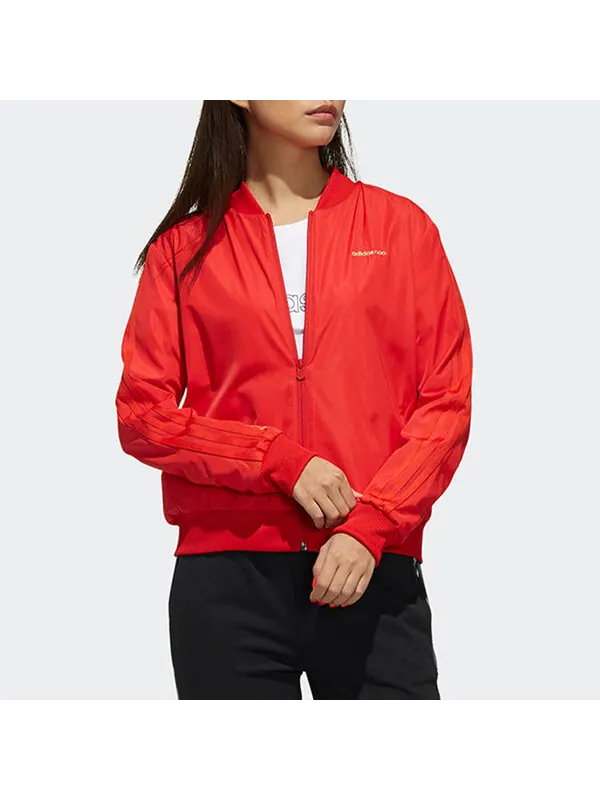 Куртка neo jkt повседневная спортивная куртка красная Adidas — изображение 3 из 4, светлый красный