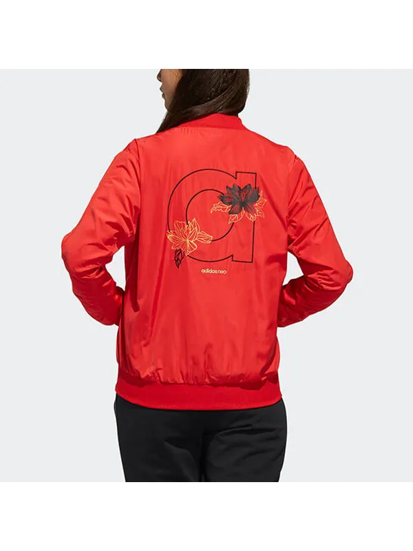 Куртка neo jkt повседневная спортивная куртка красная Adidas — изображение 4 из 4, светлый красный