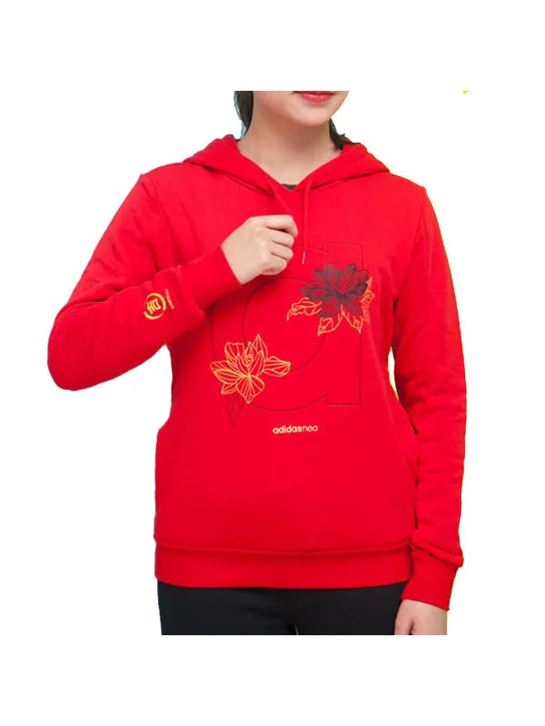 Толстовка с капюшоном neo sweat hd sports красная Adidas — изображение 3 из 4, светлый красный