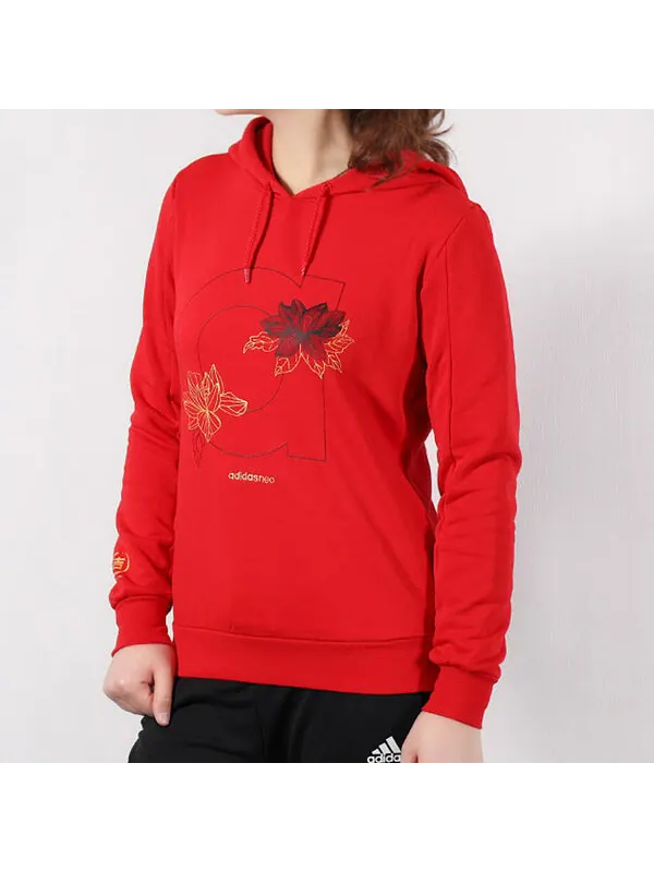 Толстовка с капюшоном neo sweat hd sports красная Adidas — изображение 4 из 4, светлый красный