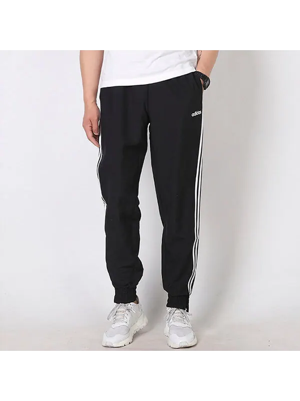 Штаны трикотажные спортивные свободные длинные штаны Adidas — изображение 4 из 4, черный