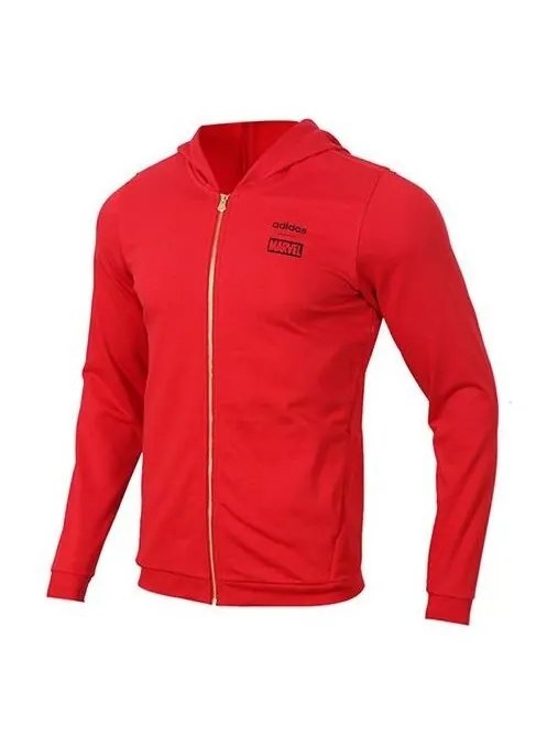 Куртка adidas neo x MARVEL Crossover Back logo Casual Sports Hooded Jacket Red — изображение 1 из 4, красный