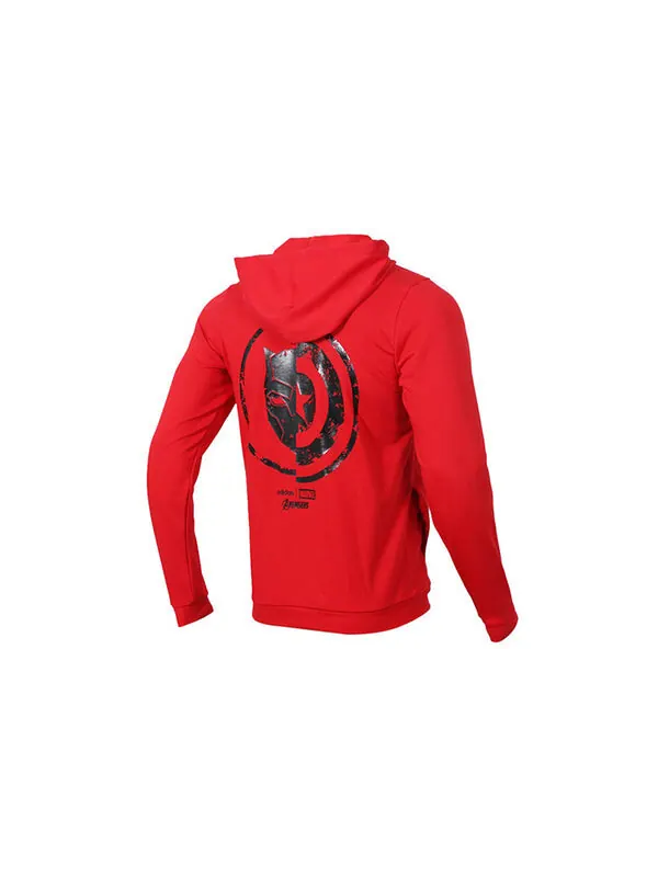 Куртка adidas neo x MARVEL Crossover Back logo Casual Sports Hooded Jacket Red — изображение 2 из 4, красный