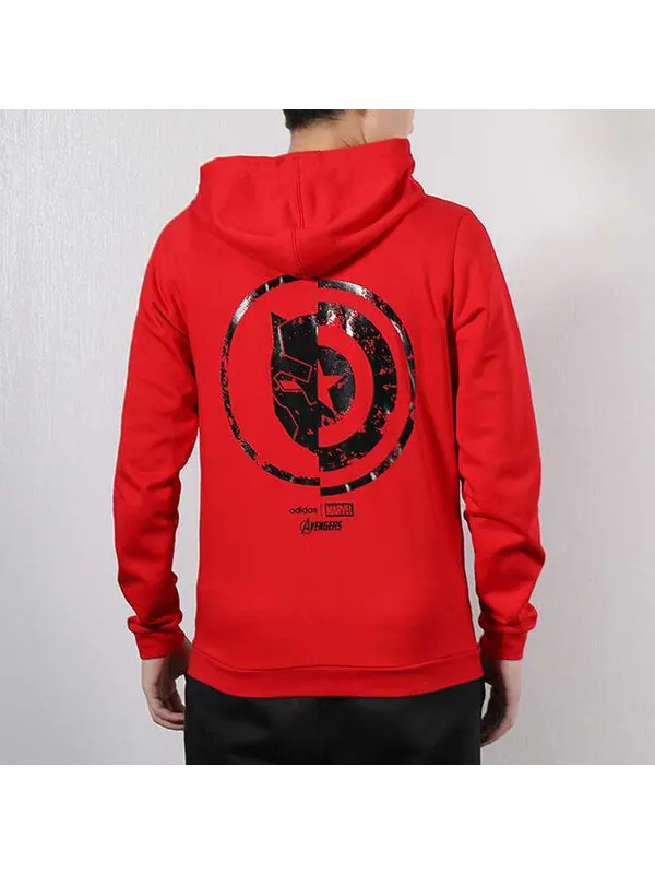 Куртка adidas neo x MARVEL Crossover Back logo Casual Sports Hooded Jacket Red — изображение 4 из 4, красный