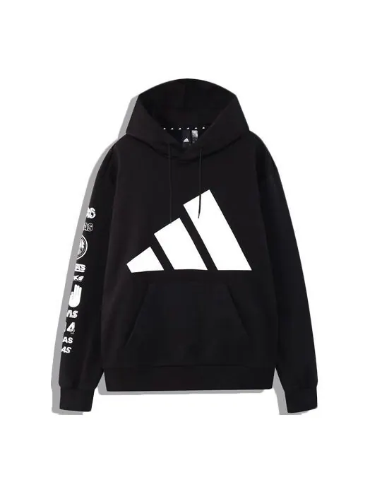 Толстовка Men's adidas Athletics Pack Casual Sports Drawstring Pullover Black — изображение 1 из 2, черный