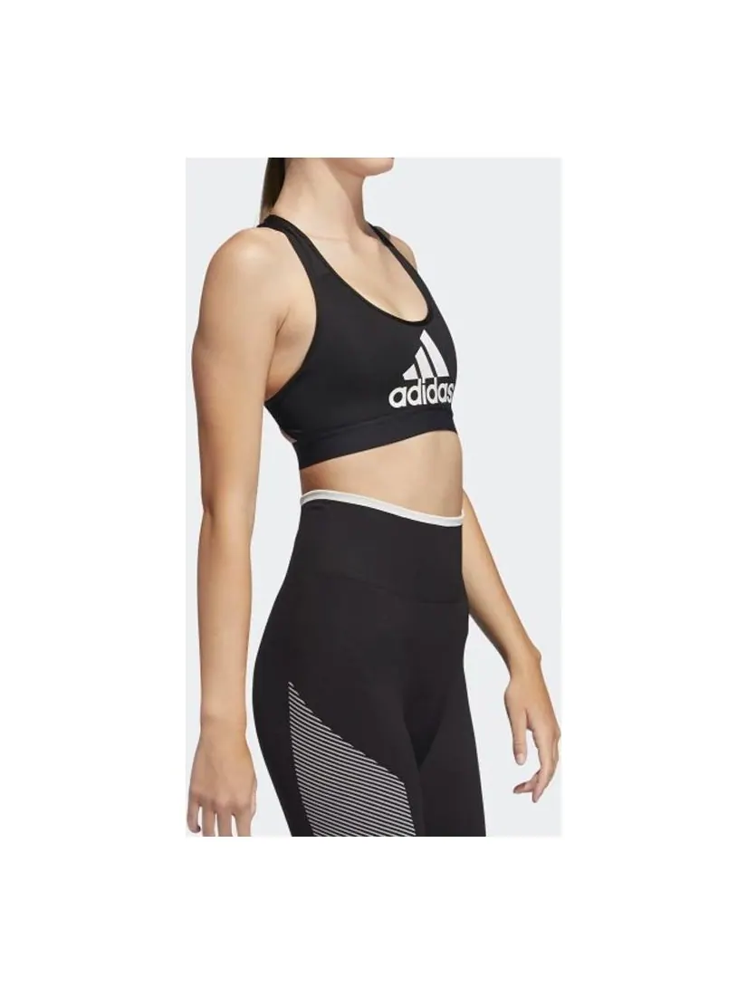 (WMNS) Спортивный бюстгальтер Adidas Don't Rest Badge of Sport Bra 'Black White' — изображение 3 из 3, черный/белый