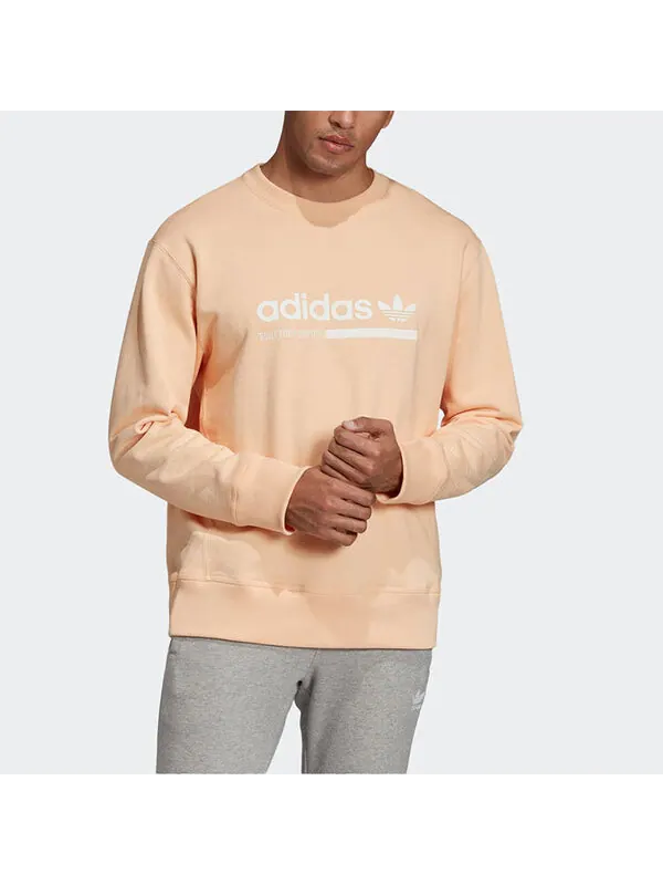 Толстовка adidas originals Kaval Crew Casual Cozy Round Neck Pullover Orange — изображение 3 из 4, оранжевый