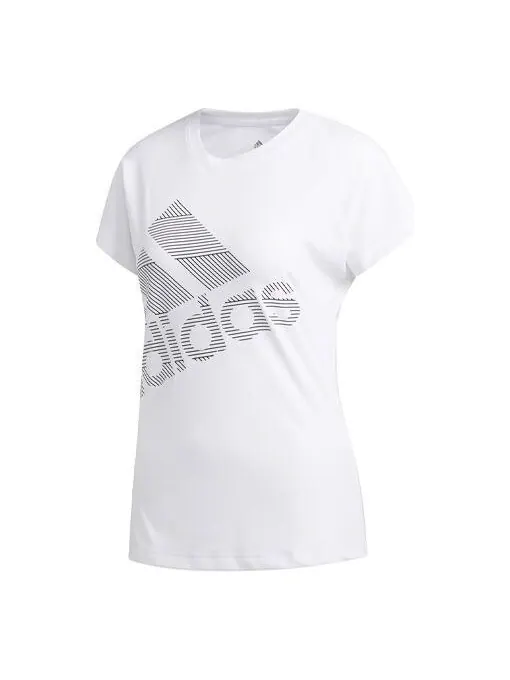 Футболка тренировочные спортивные с круглым вырезом с коротким рукавом Adidas — изображение 1 из 4, белый