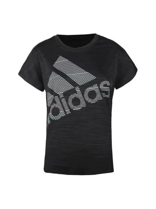 Футболка тренировочные спортивные с круглым вырезом с коротким рукавом Adidas — изображение 1 из 4, черный