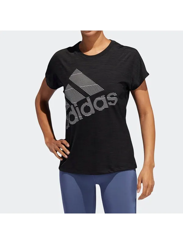 Футболка тренировочные спортивные с круглым вырезом с коротким рукавом Adidas — изображение 3 из 4, черный