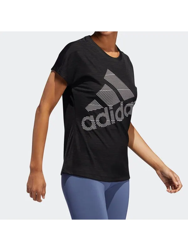 Футболка тренировочные спортивные с круглым вырезом с коротким рукавом Adidas — изображение 4 из 4, черный