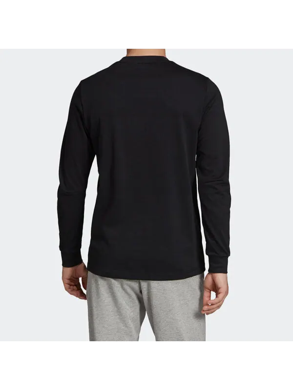 Толстовка adidas Sports Breathable Round-neck Long-sleeve Tee Hooded Shirt Men Black — изображение 4 из 4, черный