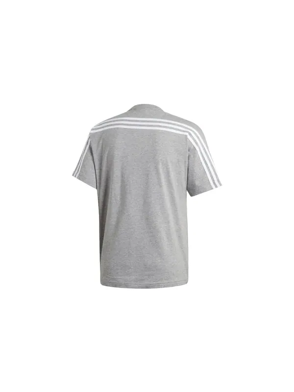 Футболка logo printing stripe causual ventilate male grey Adidas — изображение 2 из 4, серый