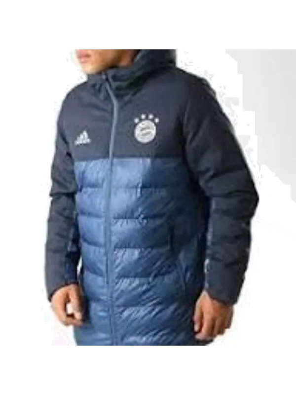 Куртка fc bayern munich ssp padded hoodie jacket asia sizing Adidas — изображение 2 из 3, синий/черный
